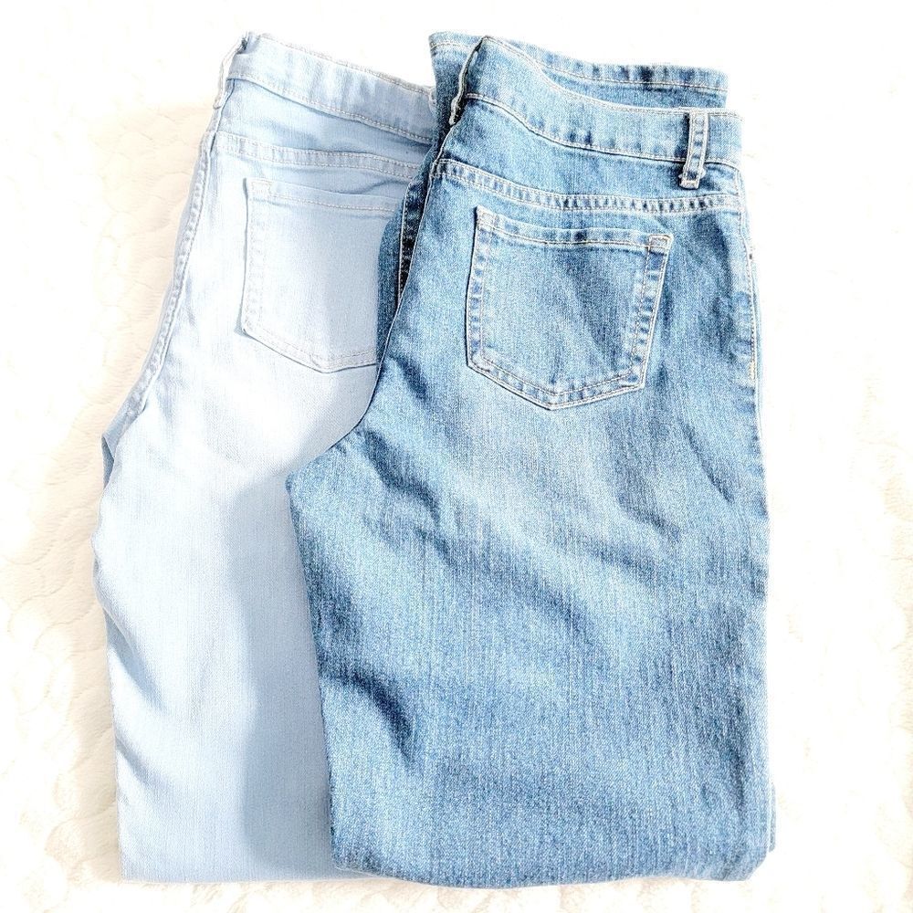 New The Childrens Place Denim Jeans Skinny Bootcut Light Medium Wash 16
